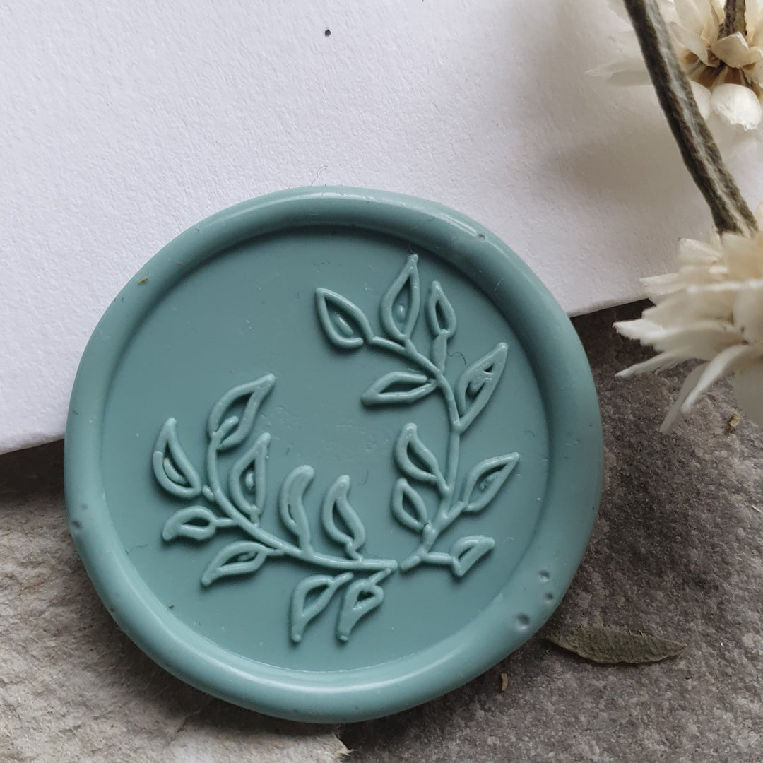 Foliage  Wreath Self - Adhesive Wax Seals - Various Colours