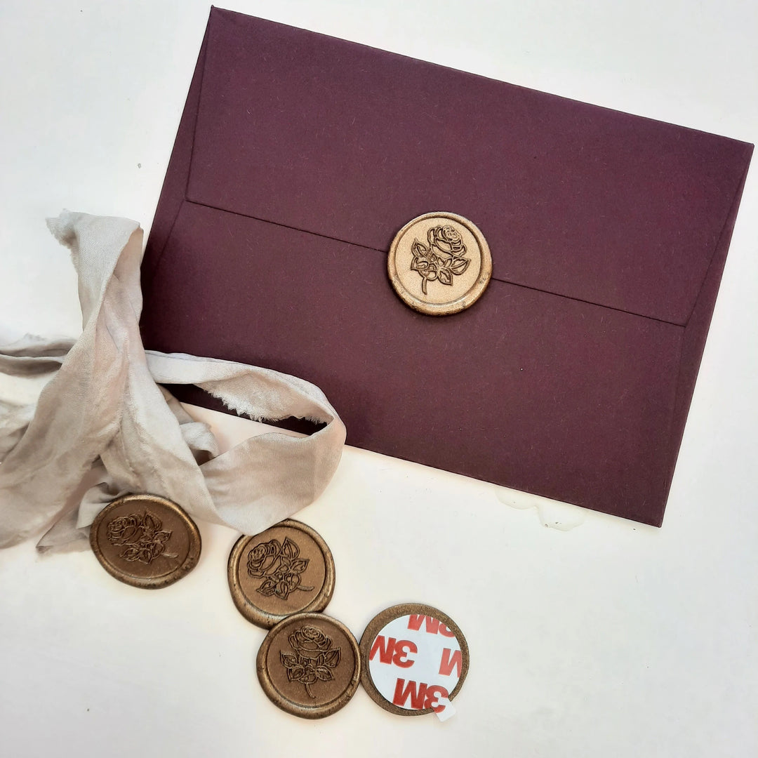 'Rose' Self - Adhesive Wax Seals